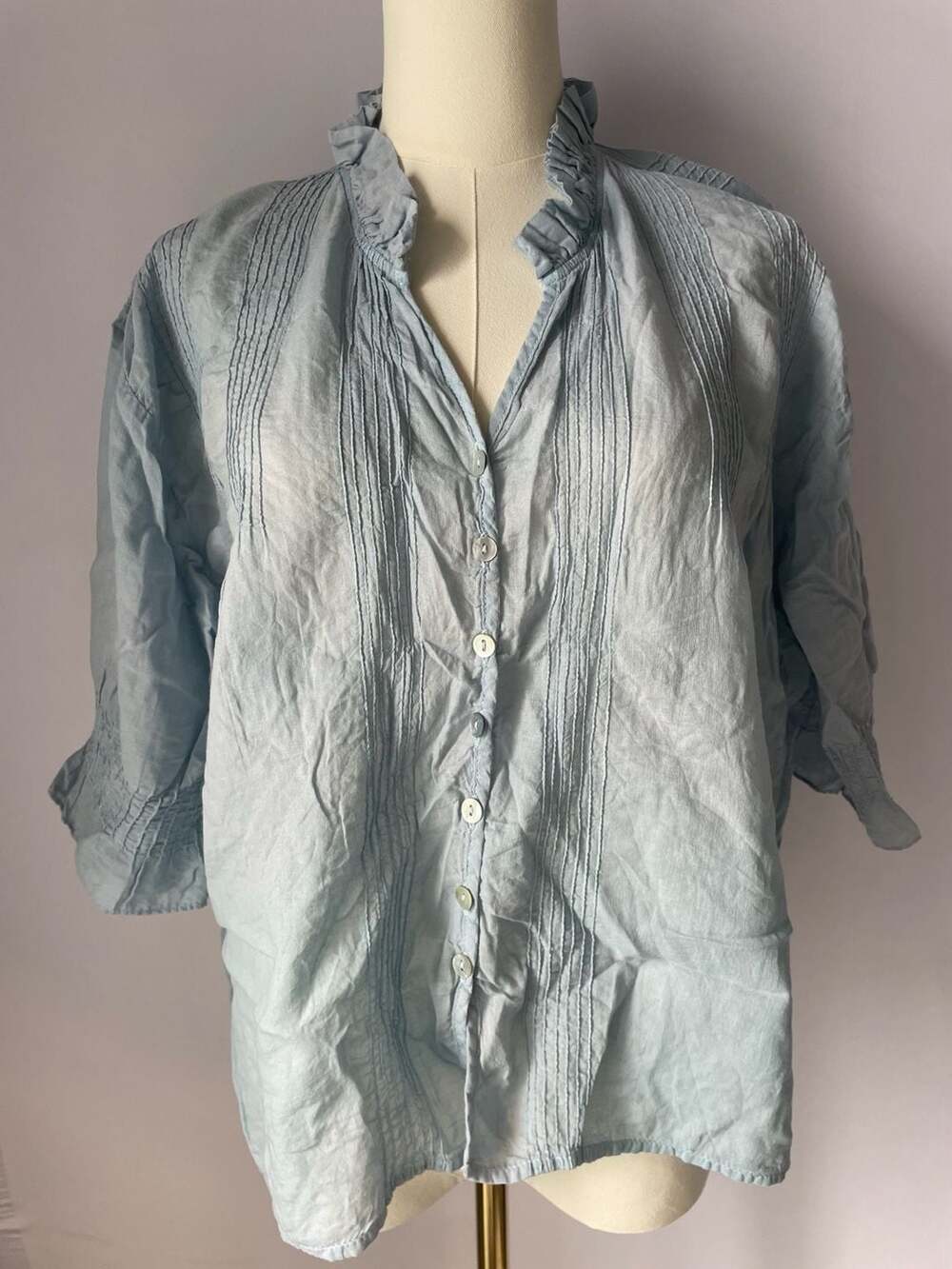 JP and Mattie Madeleine Peasant Pleated Blouse